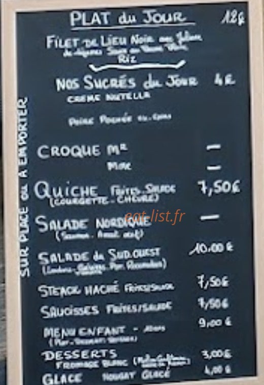 Bistrot Des Remparts — carte page 1