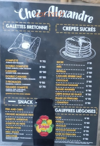 Chez Alexandre — carte page 1