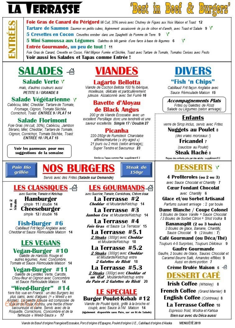 La Terrasse — carte page 1