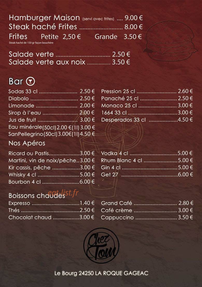 Chez Tom — carte page 2