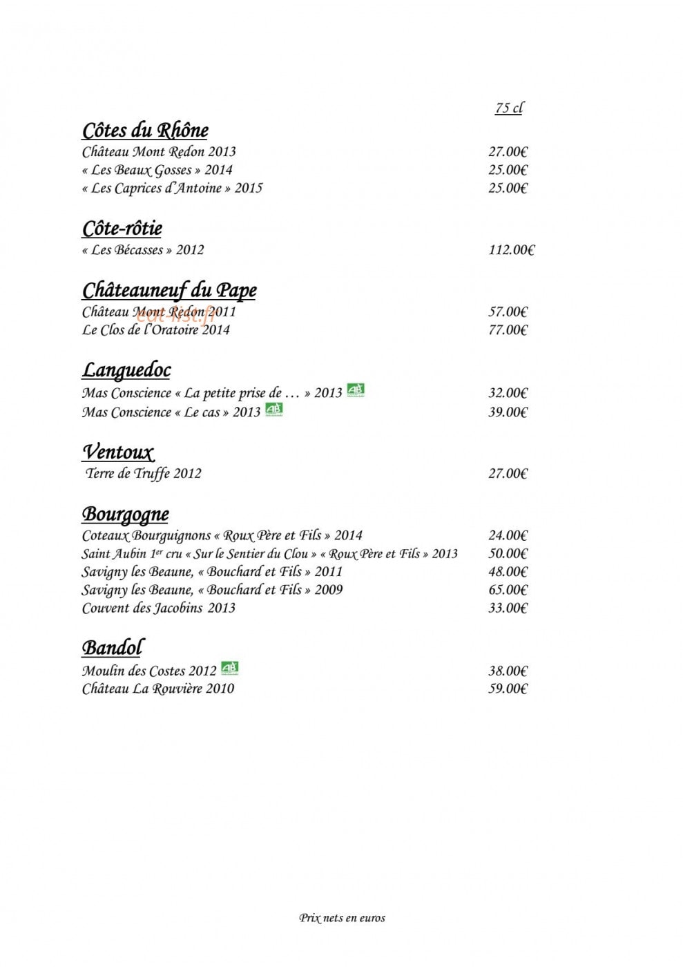 Ò Plaisir Des Sens — carte page 11