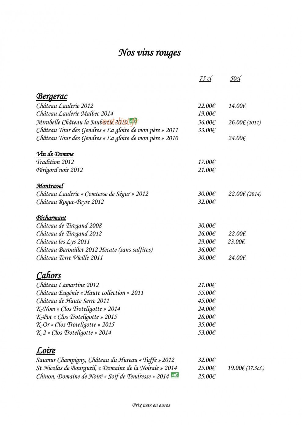 Ò Plaisir Des Sens — carte page 9