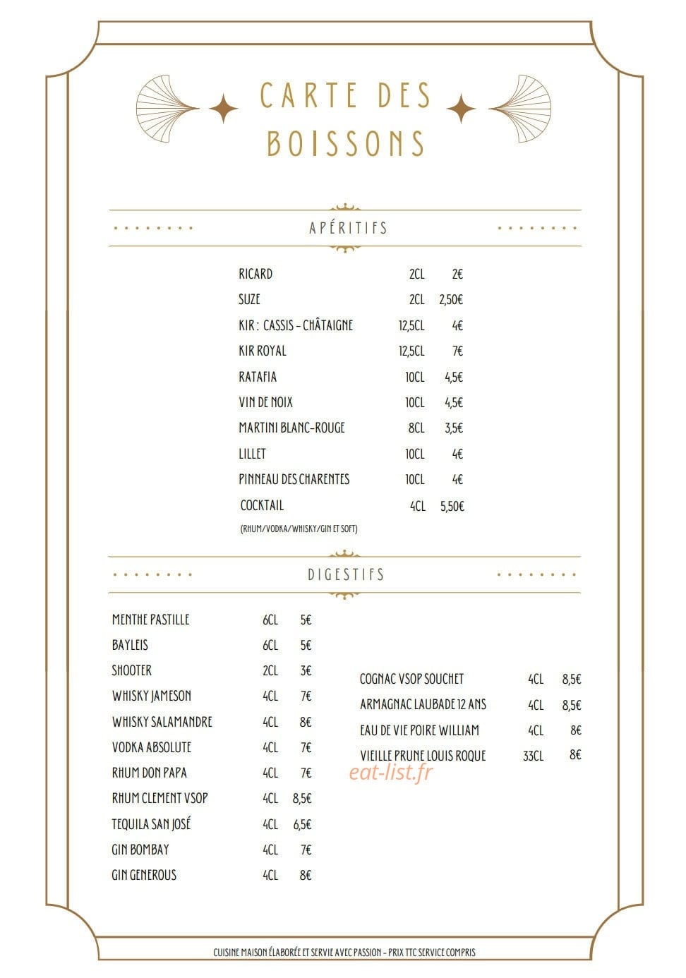 Restaurant Dôma — carte page 5