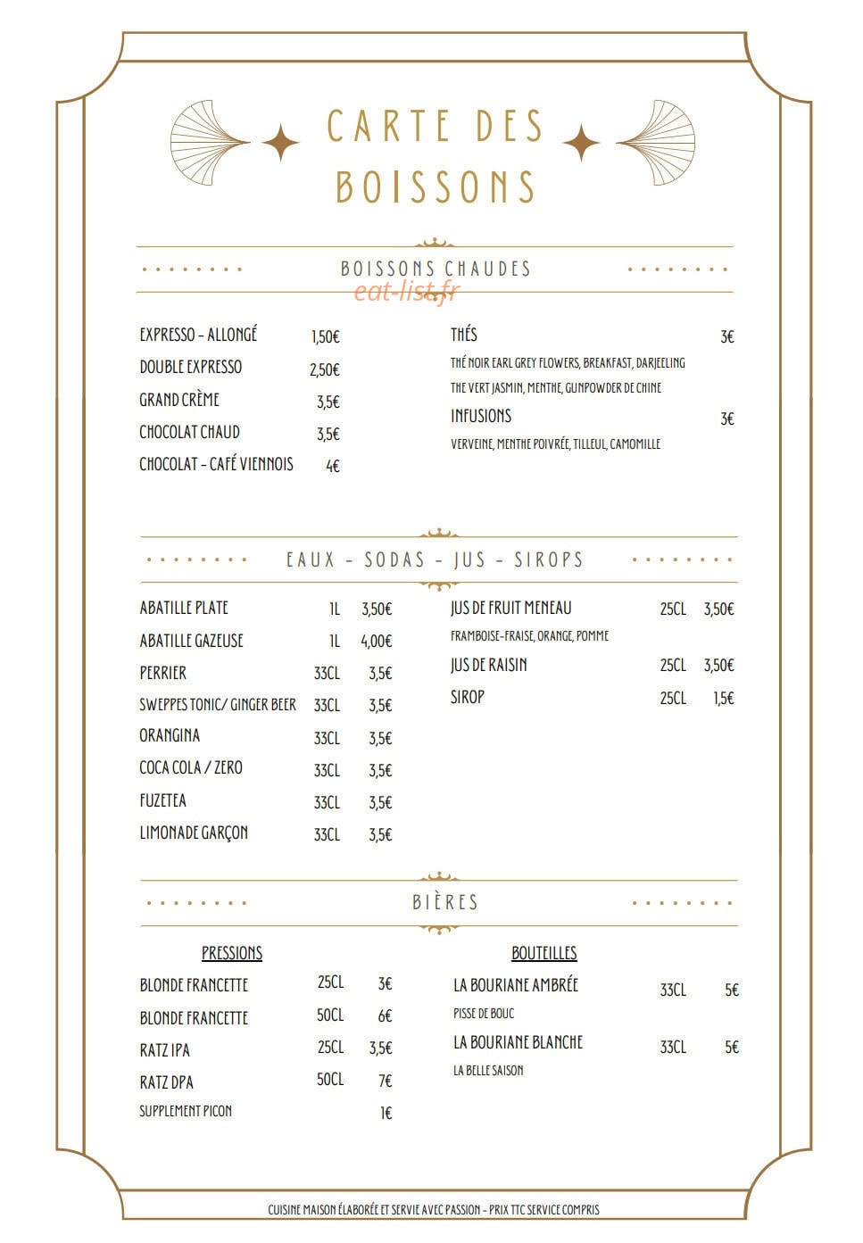 Restaurant Dôma — carte page 4