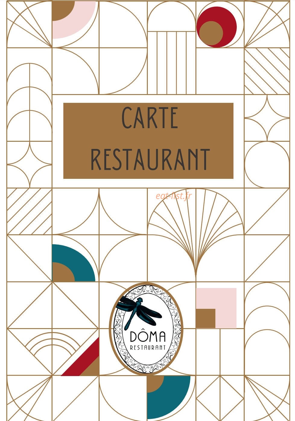 Restaurant Dôma — carte page 1
