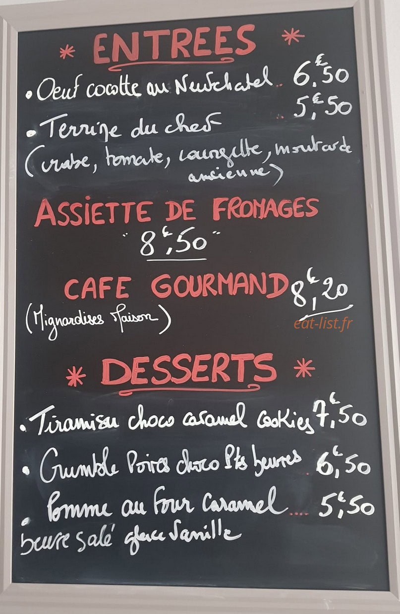 La Table d'Isa — carte page 1
