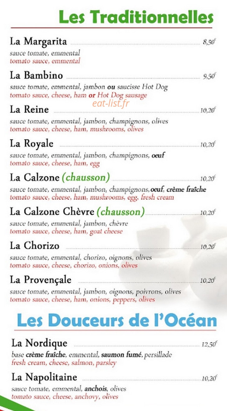 La Casa Pizza — carte page 4