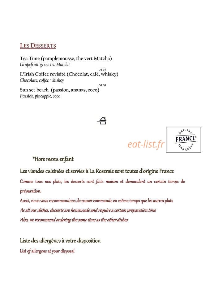 La Roseraie — carte page 2