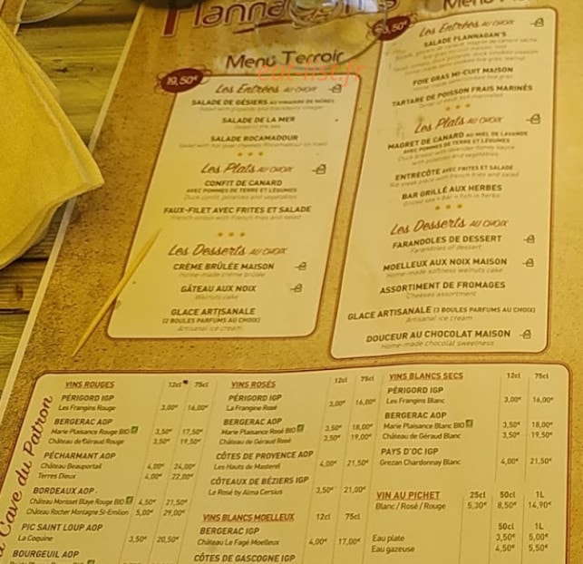 Le Flannagan's — carte page 2