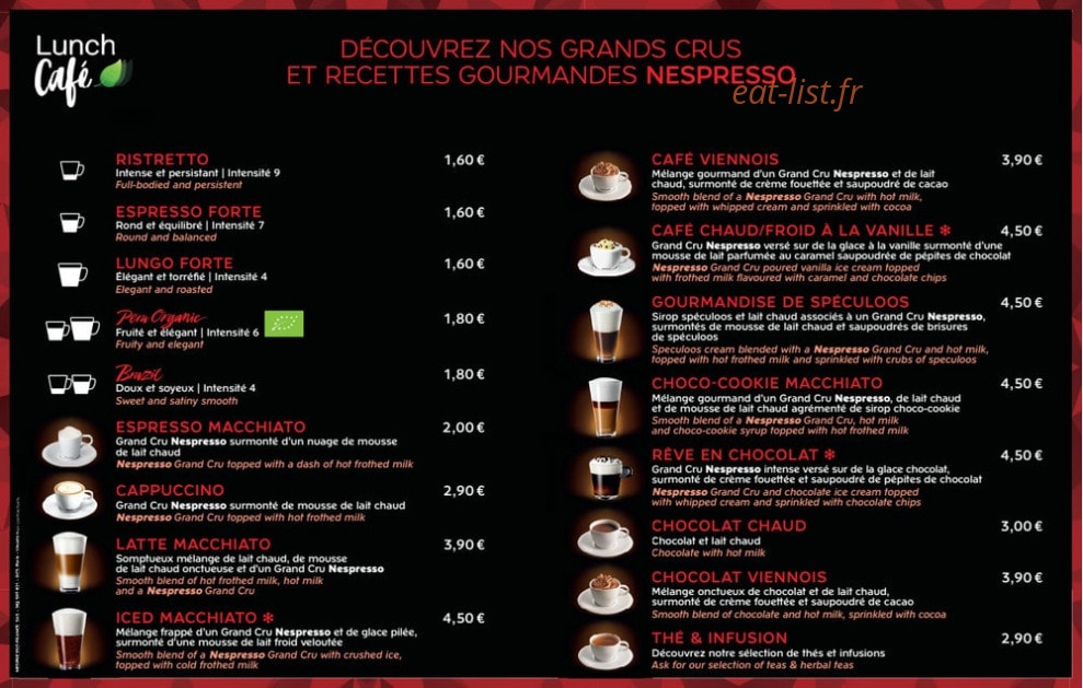 Lunch Café — carte page 8