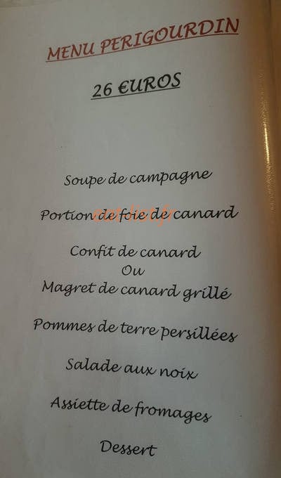 L'Auberge du Peyrol — carte page 1