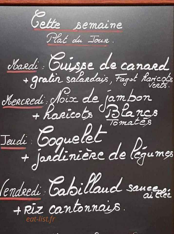 Bar Du Centre — carte page 1
