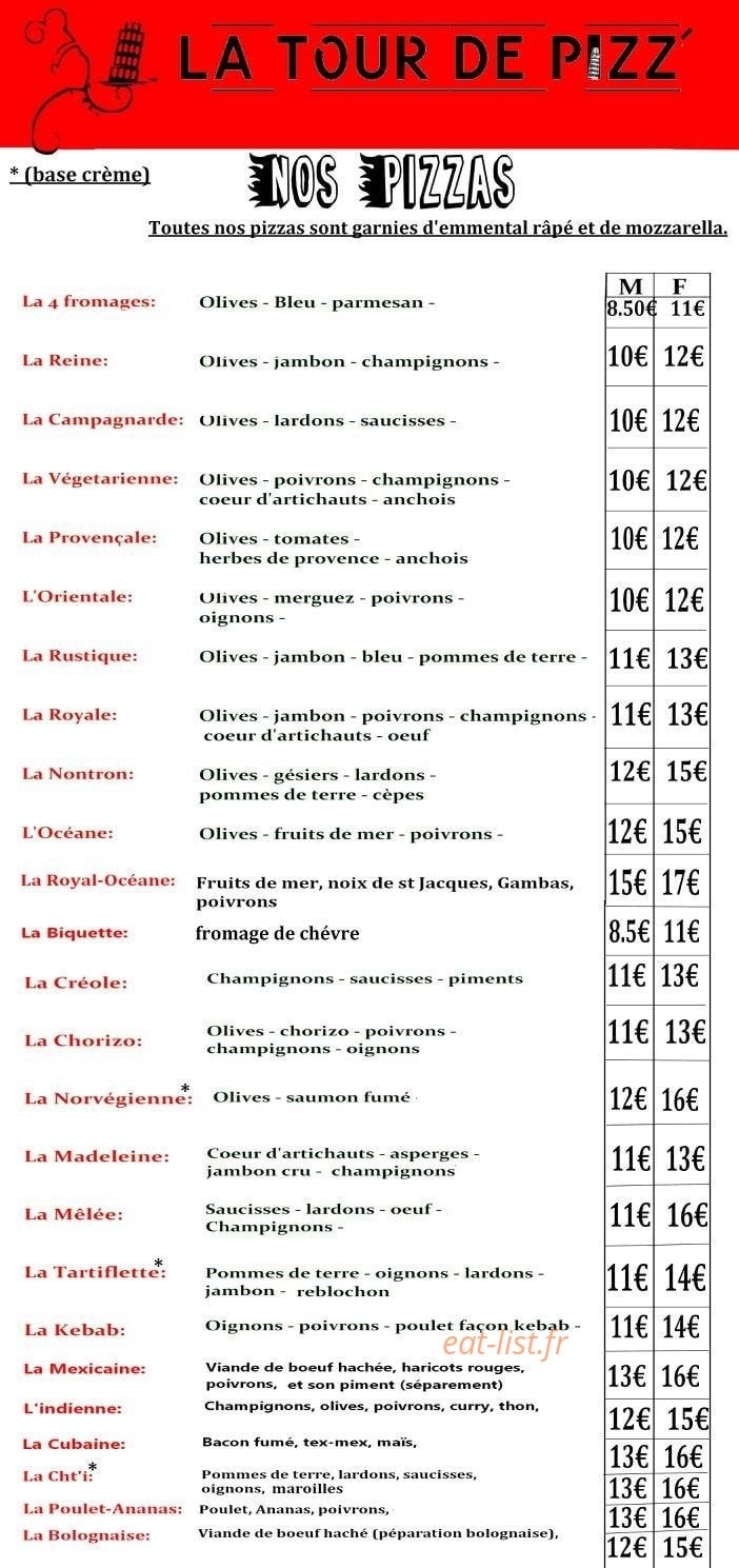 La tour de pizz — carte page 1