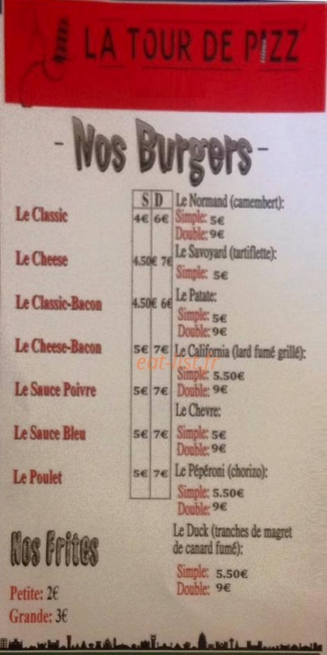 La tour de pizz — carte page 2