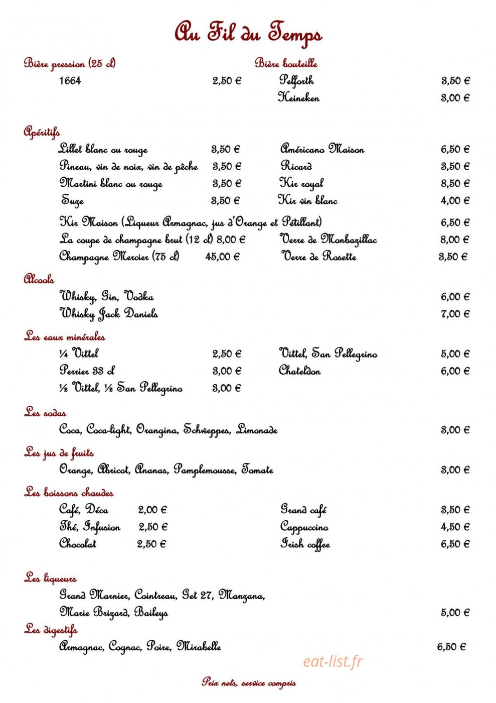 Au Fil du Temps — carte page 3
