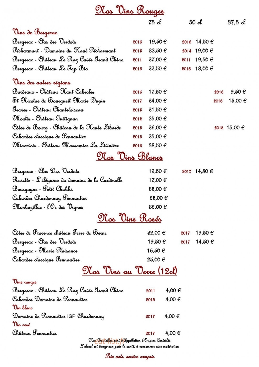 Au Fil du Temps — carte page 4