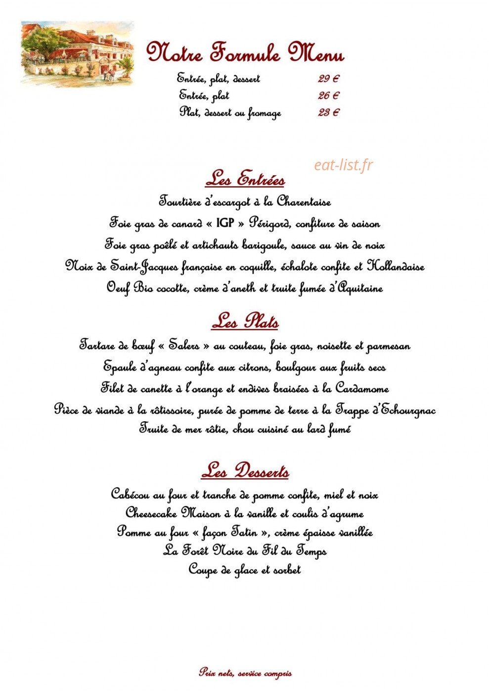 Au Fil du Temps — carte page 1