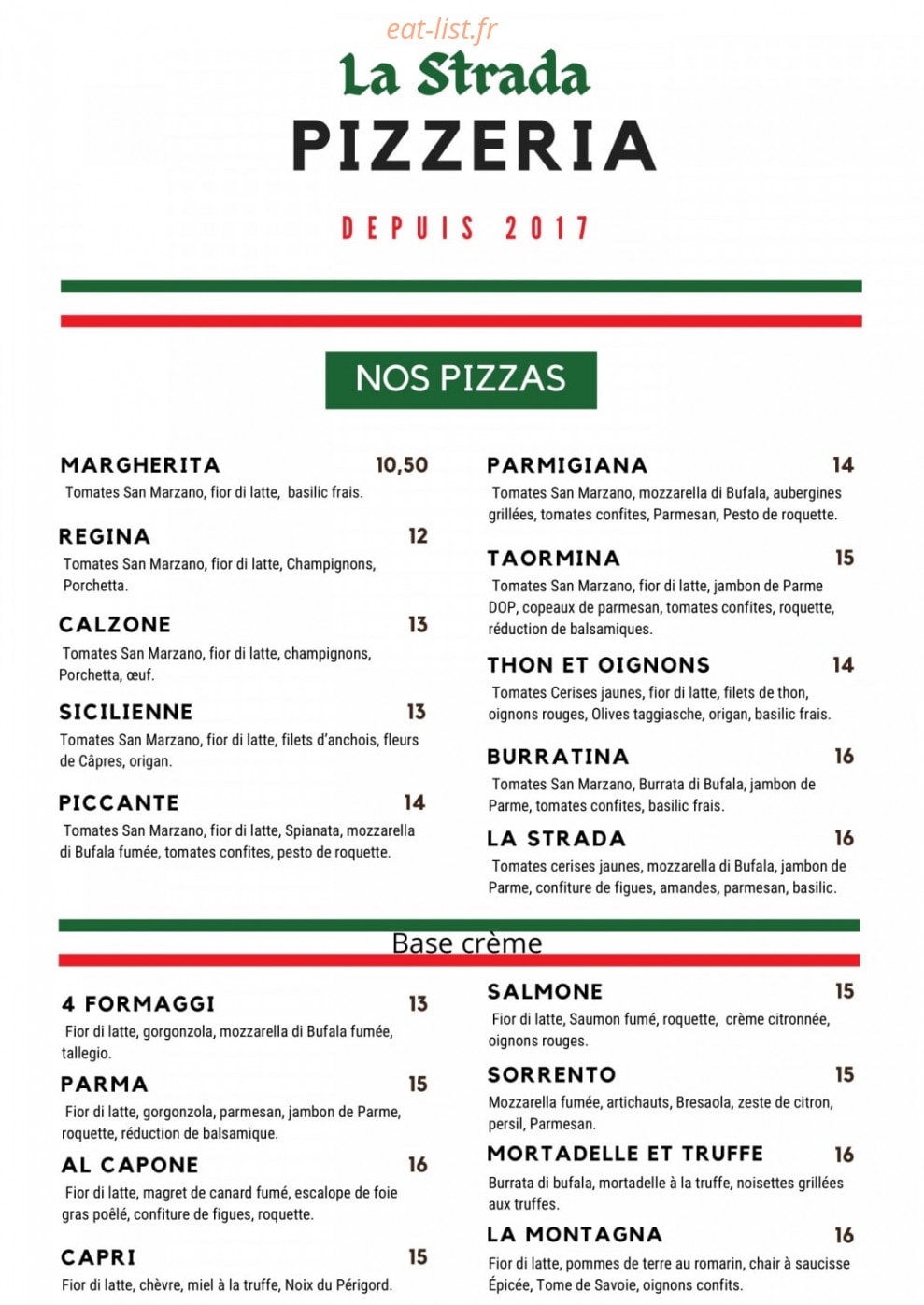 La Strada — carte page 1