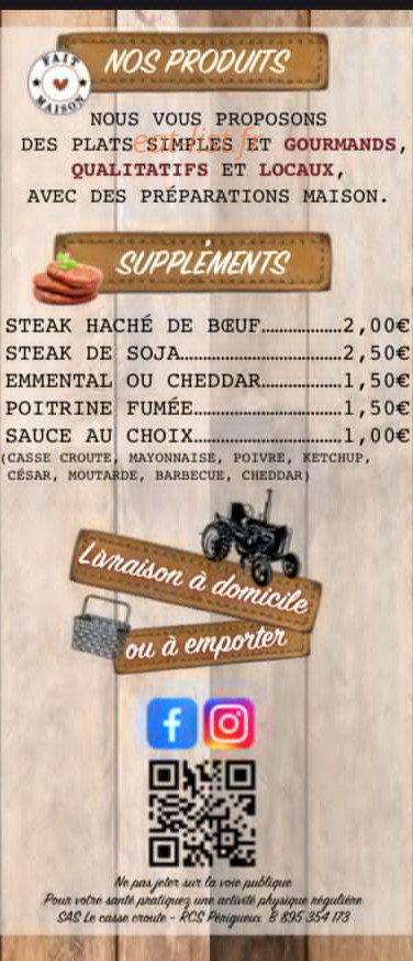 Le Casse Croûte — carte page 6