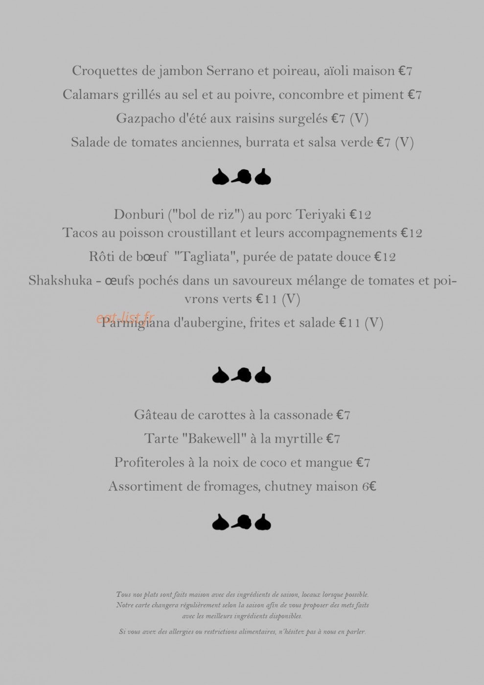 Chez Hannah — carte page 2