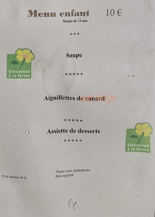Ferme auberge de la colline gourmande — carte page 5