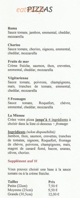 The Royal Oak — carte page 1