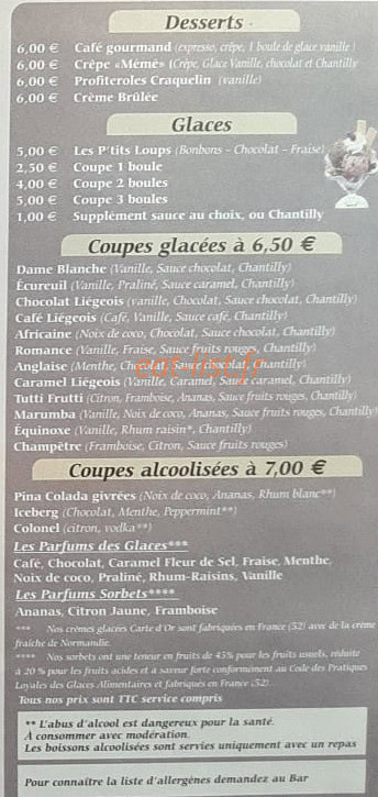 Le Cabanon — carte page 2