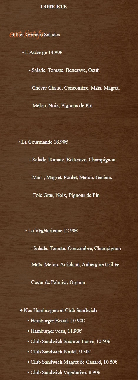 Aux Délices de la Treille — carte page 3