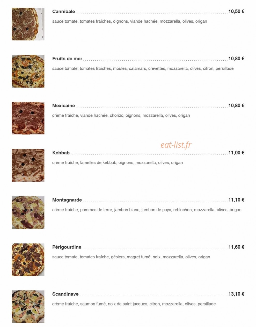 Pizzéria le saint âpre — carte page 3