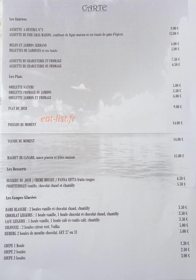 Auberge des arts — carte page 1