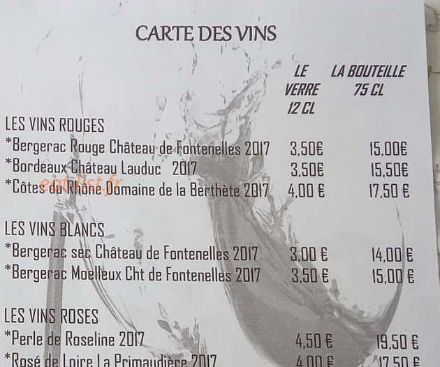 Auberge des arts — carte page 3