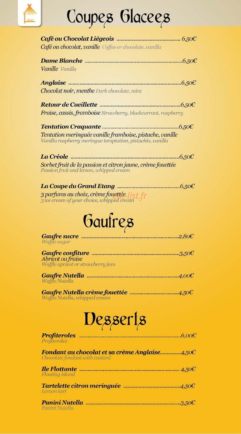 La Paillote du Grand Etang — carte page 5