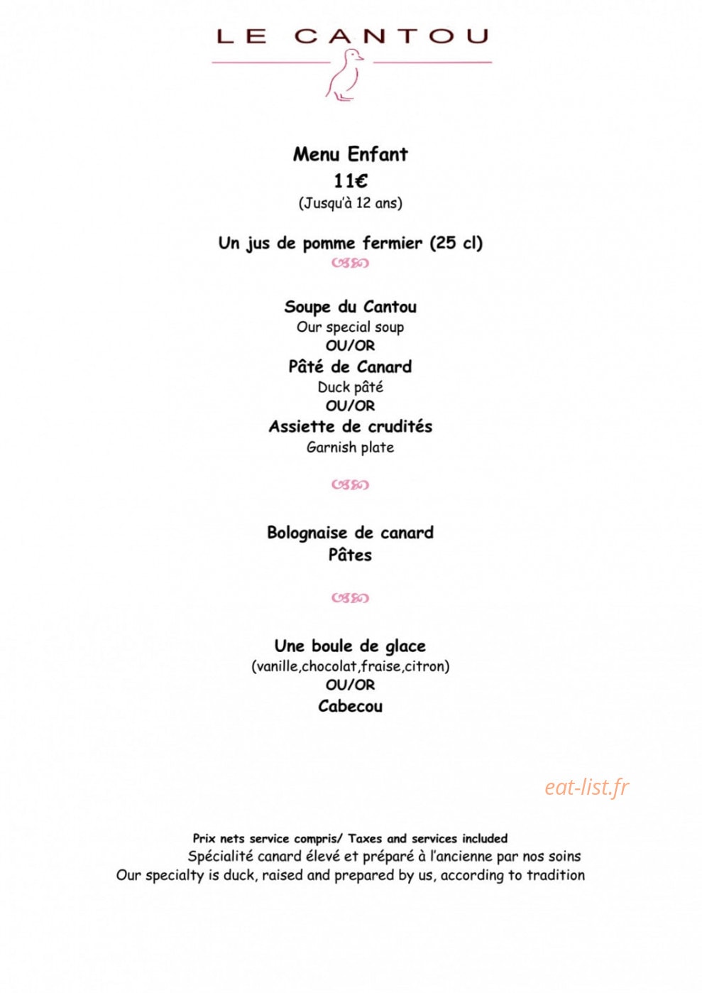 Le Cantou — carte page 2