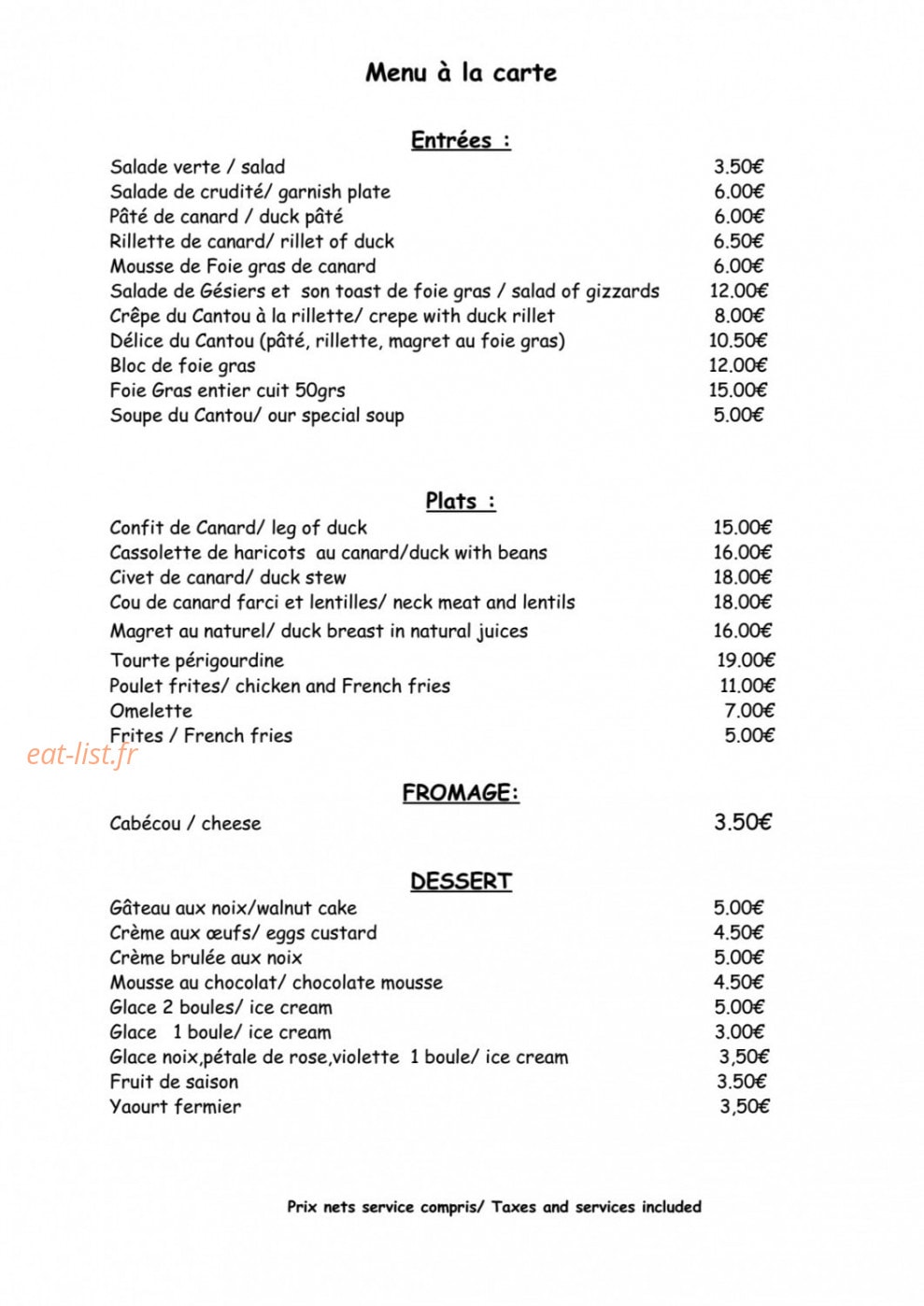 Le Cantou — carte page 8