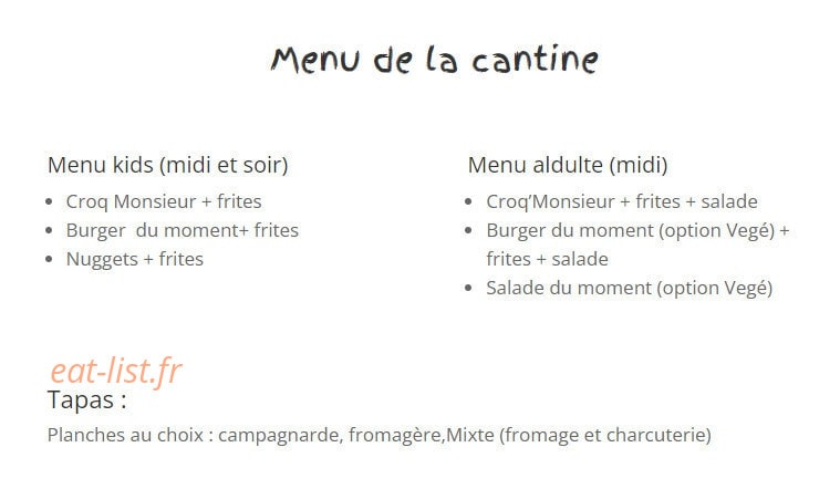 Carte et menu de Les Sales Gosses de Gisele à Eglise Neuve de Vergt — Les menus de la cantine