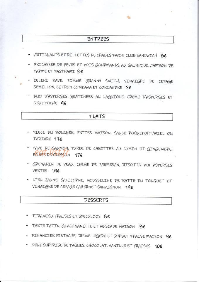 Le Verre y Table — carte page 1