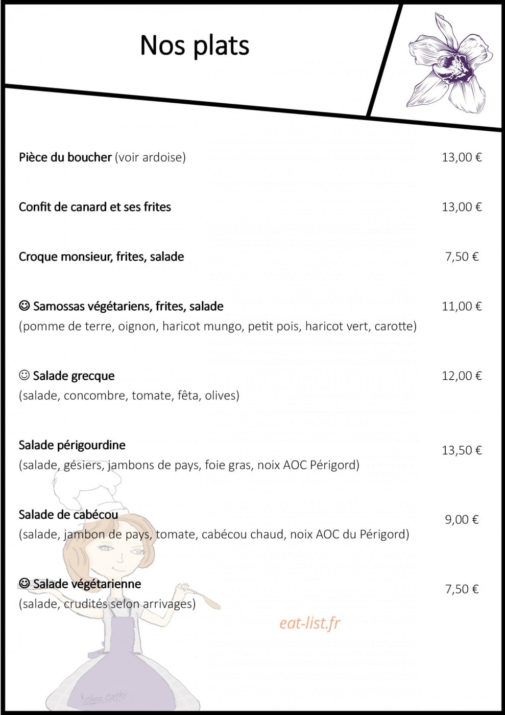 Chez Cathy — carte page 3