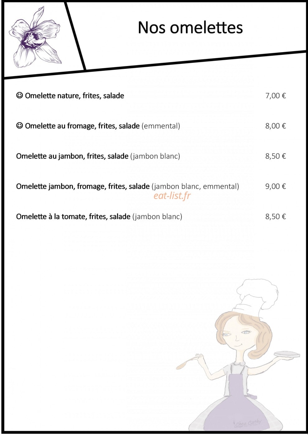 Chez Cathy — carte page 2