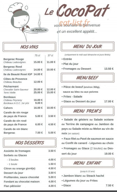 Cocopat — carte page 2