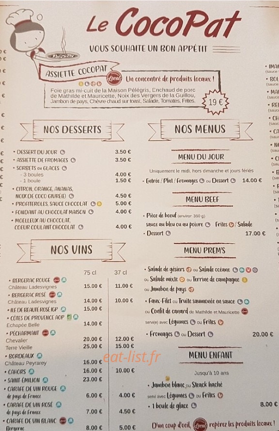 Cocopat — carte page 2