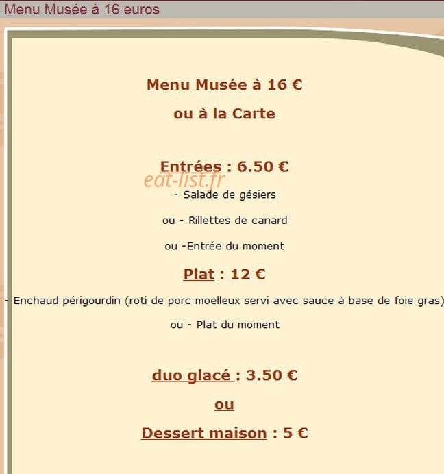Auberge du Musée — carte page 5
