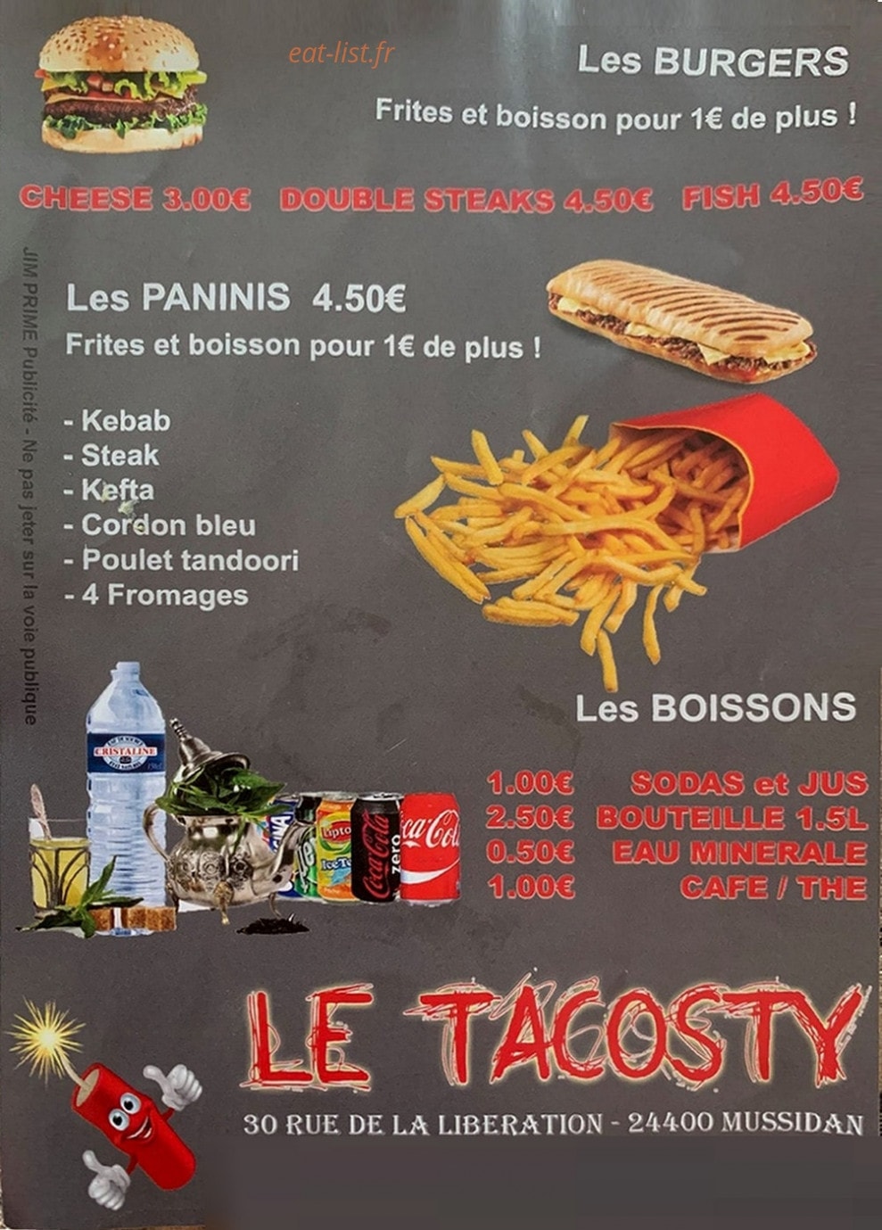 Le Tacosty — carte page 1
