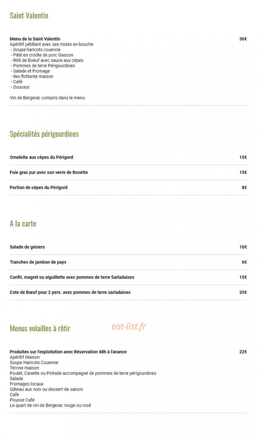 La Caty — carte page 1