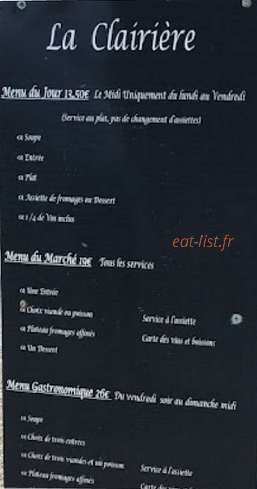 La Clairière — carte page 1