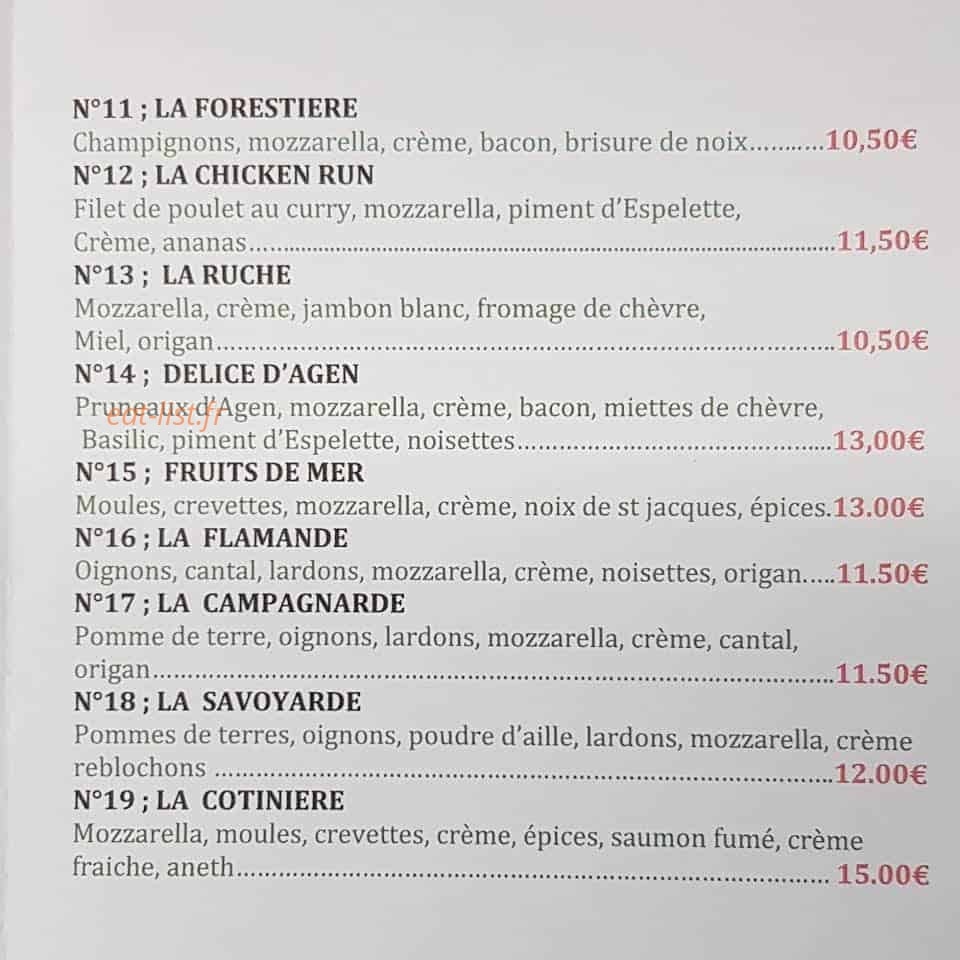 La Perla Pizza — carte page 3