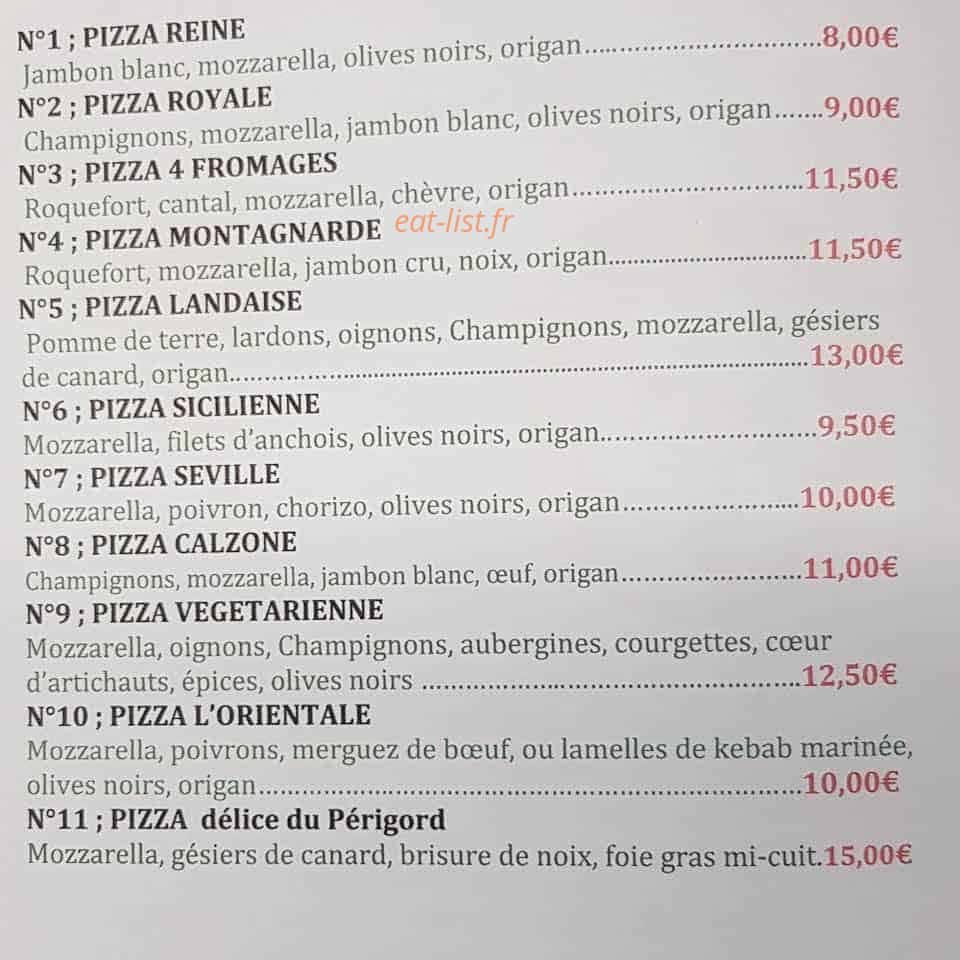 La Perla Pizza — carte page 2