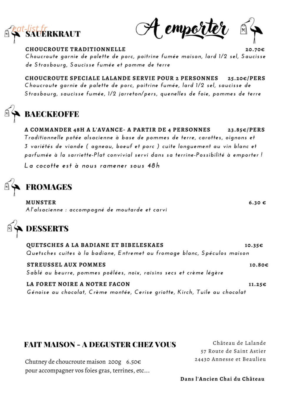 La Table Alsacienne 24 — carte page 4