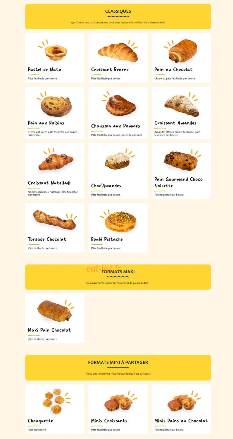 La Croissanterie — carte page 8