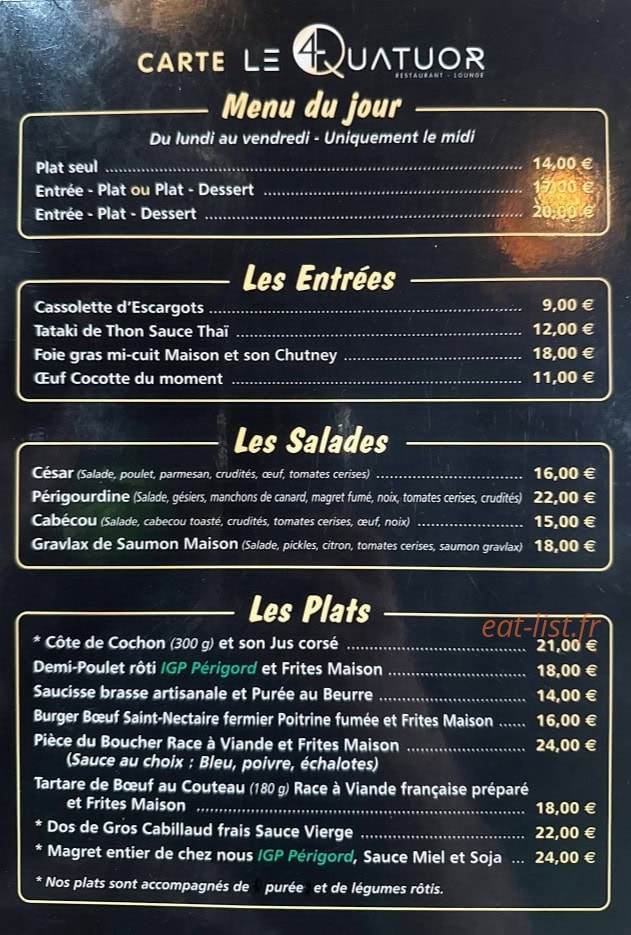Le Quatuor — carte page 1