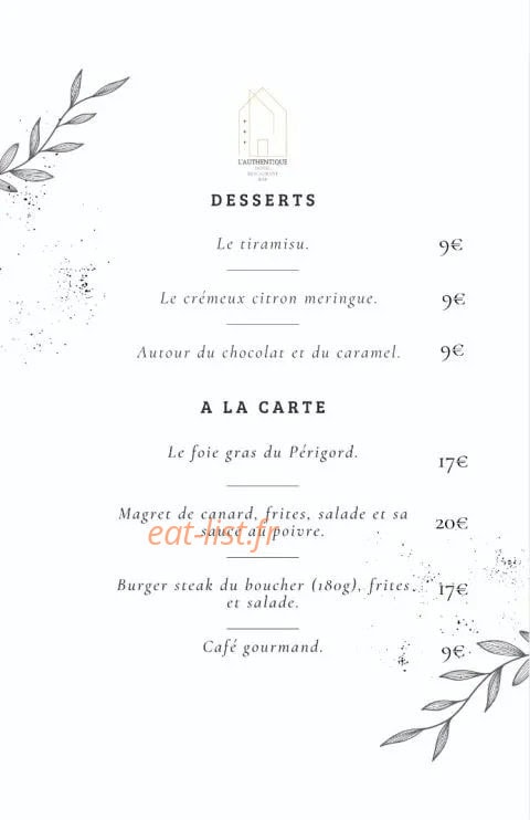 L'Authentique — carte page 4
